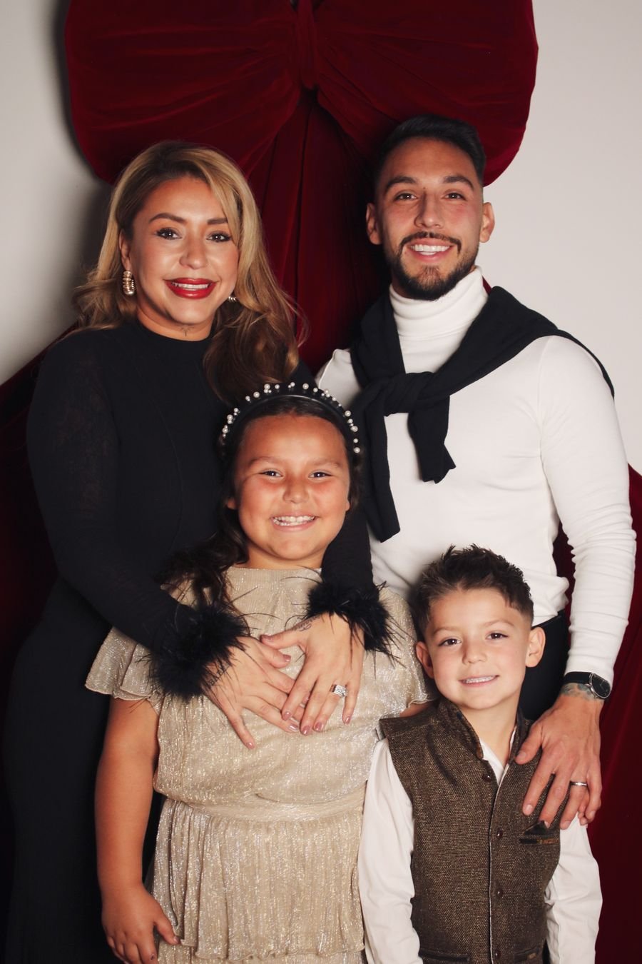 Evan Medina with his family